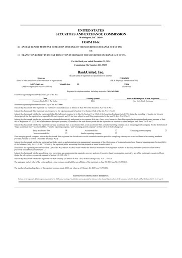 Thumbnail BankUnited
 10-K Annual Report 2024