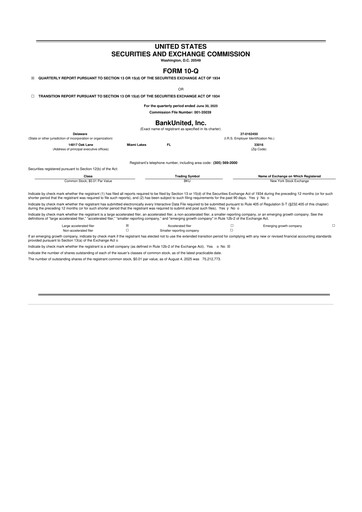 Miniature BankUnited
 10-Q Rapport trimestriel 2025 
