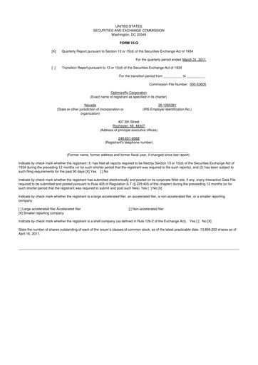 Thumbnail OptimizeRx 10-Q Quarterly Report FY 