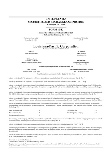 Thumbnail Louisiana-Pacific
 10-K Annual Report 2018