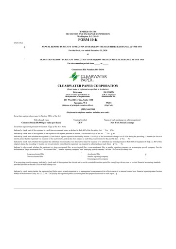 Thumbnail Clearwater Paper 10-K Annual Report 2020