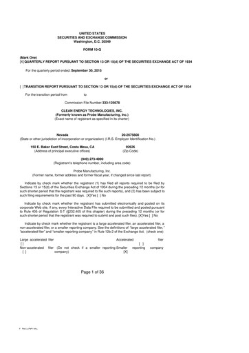Miniature Clean Energy Technologies 10-Q Rapport trimestriel 2015 