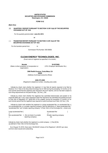 Miniature Clean Energy Technologies 10-Q Rapport trimestriel 2016 