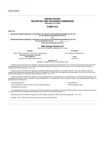 Miniature NGL Energy Partners
 10-Q Rapport trimestriel 2018 