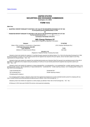 Miniature NGL Energy Partners
 10-Q Rapport trimestriel 2019 
