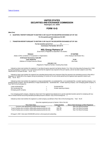 Miniature NGL Energy Partners
 10-Q Rapport trimestriel 2022 