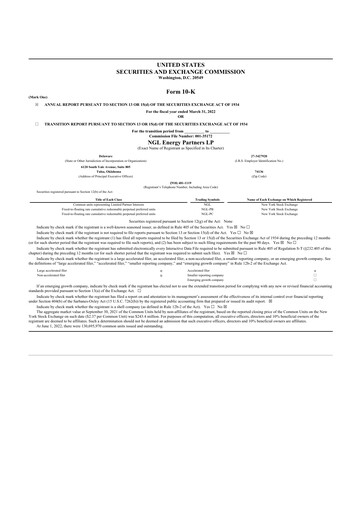 Thumbnail NGL Energy Partners
 10-K Annual Report 2022