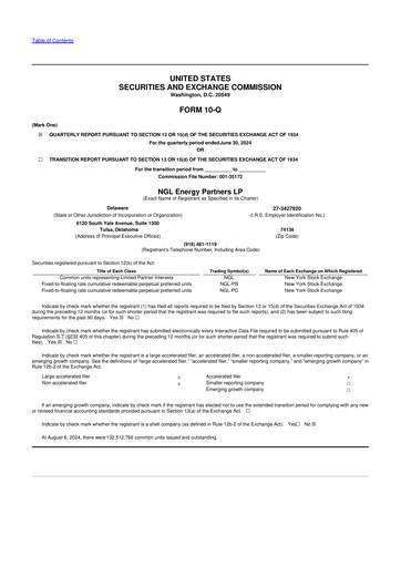 Miniature NGL Energy Partners
 10-Q Rapport trimestriel 2025 