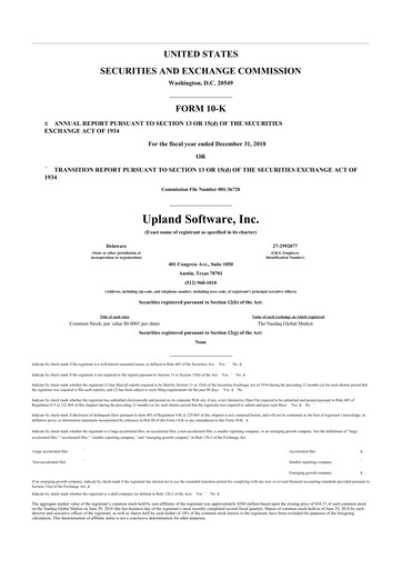 Thumbnail Upland Software
 10-K Annual Report 2018