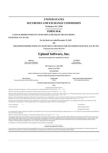 Thumbnail Upland Software
 10-K Annual Report 2019