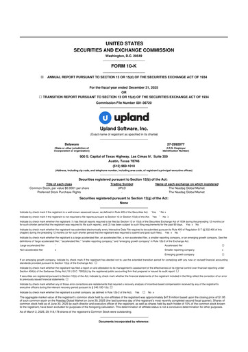Miniature Upland Software
 10-K Rapport annuel 2025