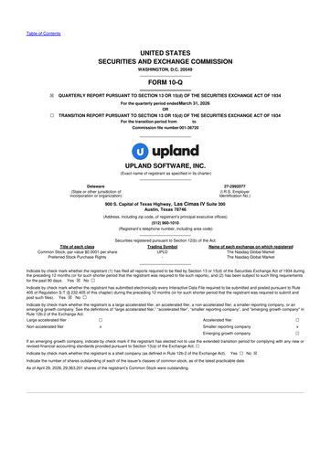 Thumbnail Upland Software
 10-Q Quarterly Report FY 