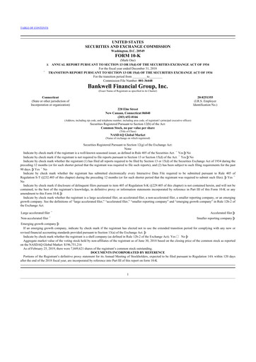 Thumbnail Bankwell Financial Group 10-K Annual Report 2018