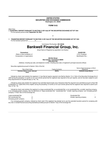 Miniature Bankwell Financial Group 10-Q Rapport trimestriel 2022 