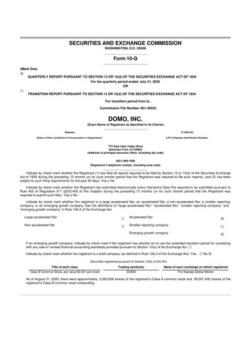 Thumbnail Domo, Inc. 10-Q Quarterly Report FY2021 