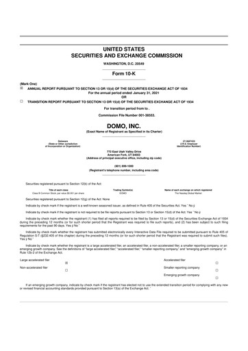 Thumbnail Domo, Inc. 10-K Annual Report 2021