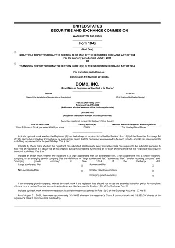 Thumbnail Domo, Inc. 10-Q Quarterly Report FY2022 