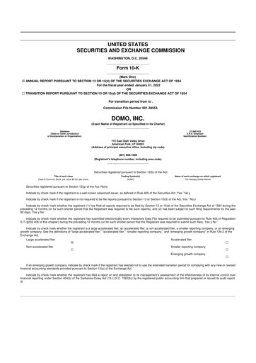 Thumbnail Domo, Inc. 10-K Annual Report 2022