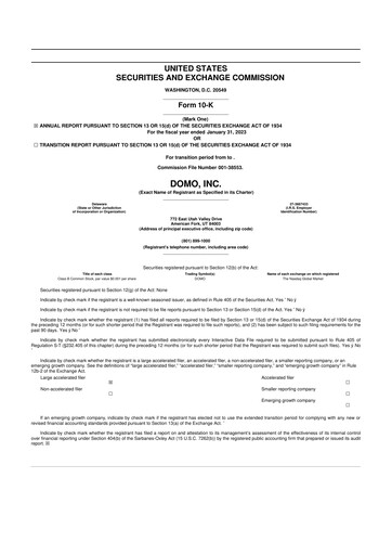 Thumbnail Domo, Inc. 10-K Annual Report 2023