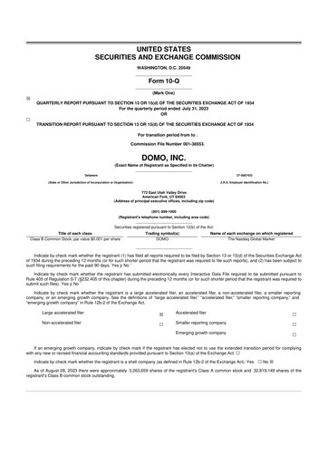 Thumbnail Domo, Inc. 10-Q Quarterly Report FY2024 