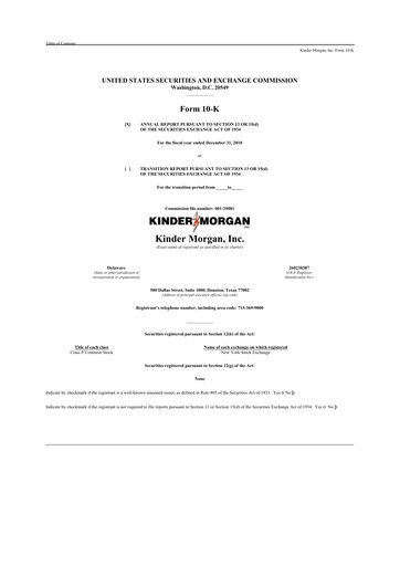 Thumbnail Kinder Morgan 10-K Annual Report 