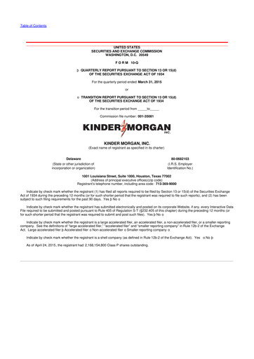 Vorschaubild Kinder Morgan 10-Q Quartalsbericht 2015 