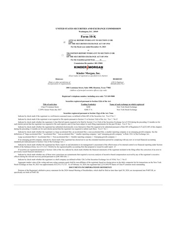 Thumbnail Kinder Morgan 10-K Annual Report 2023