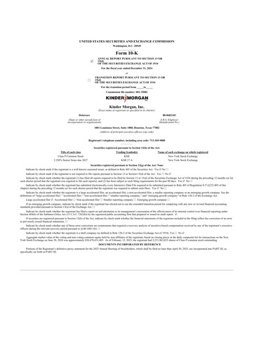 Thumbnail Kinder Morgan 10-K Annual Report 2024