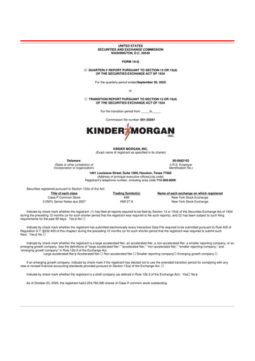 Vorschaubild Kinder Morgan 10-Q Quartalsbericht 2025 