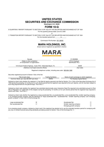 Miniature MARA Holdings
 10-Q Rapport trimestriel 2026 