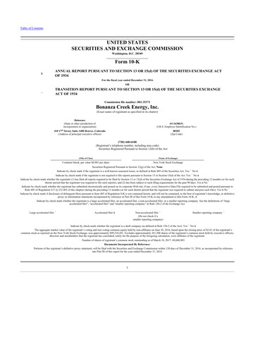 Thumbnail Civitas Resources 10-K Annual Report 2016