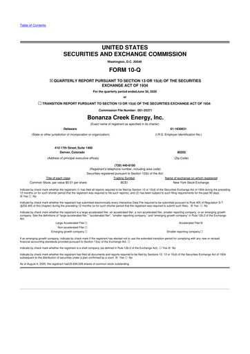 Thumbnail Civitas Resources 10-Q Quarterly Report FY2020 