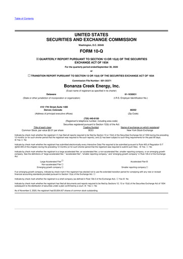 Thumbnail Civitas Resources 10-Q Quarterly Report FY2020 