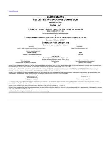 Thumbnail Civitas Resources 10-Q Quarterly Report FY2021 