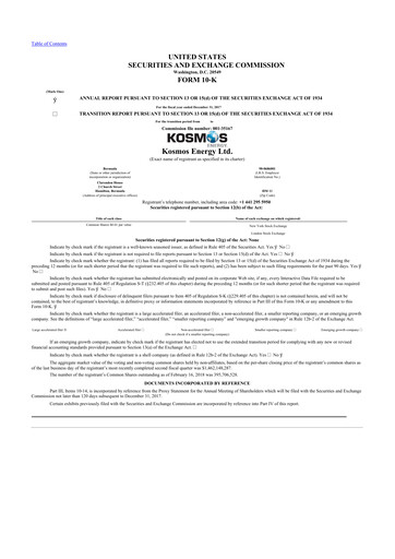 Vorschaubild Kosmos Energy 10-K Jahresbericht 2017