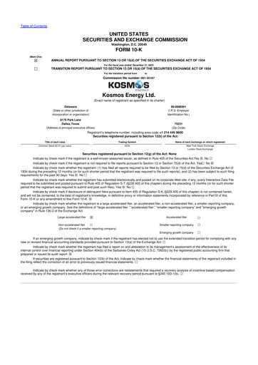 Thumbnail Kosmos Energy 10-K Annual Report 2025