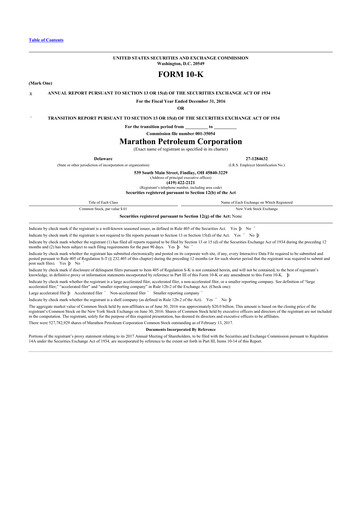 Thumbnail Marathon Petroleum 10-K Annual Report 2016