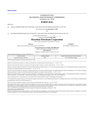 Thumbnail Marathon Petroleum 10-K Annual Report 2019