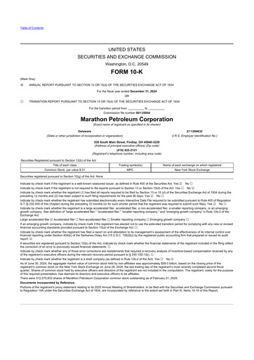 Thumbnail Marathon Petroleum 10-K Annual Report 2024