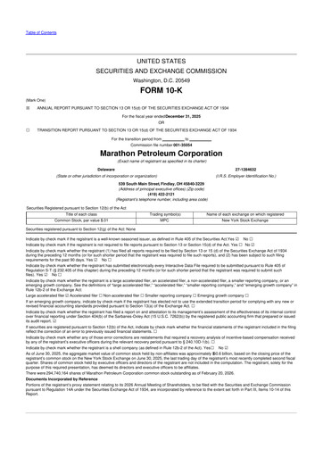 Thumbnail Marathon Petroleum 10-K Annual Report 2025