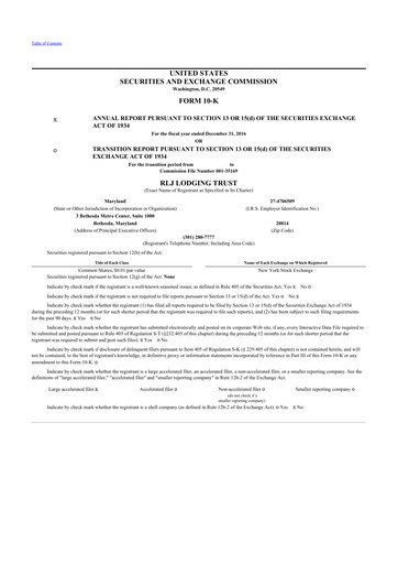 Thumbnail RLJ Lodging Trust 10-K Annual Report 2016