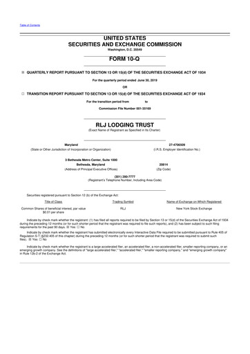 Thumbnail RLJ Lodging Trust 10-Q Quarterly Report FY2019 
