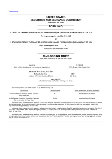 Thumbnail RLJ Lodging Trust 10-Q Quarterly Report FY2020 