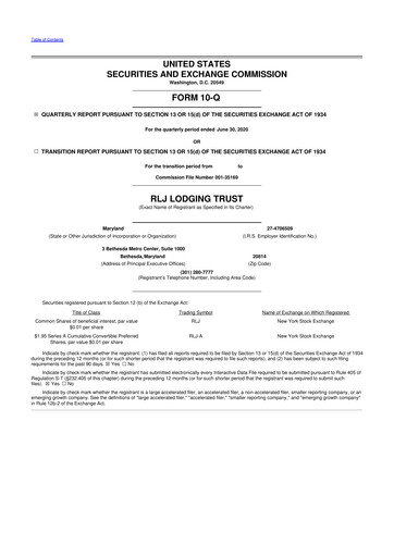 Thumbnail RLJ Lodging Trust 10-Q Quarterly Report FY2020 