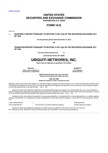 Thumbnail Ubiquiti 10-Q Quarterly Report FY2016 