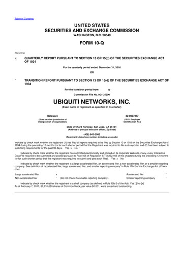 Thumbnail Ubiquiti 10-Q Quarterly Report FY2017 