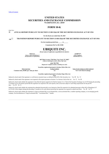 Thumbnail Ubiquiti 10-K Annual Report 2025