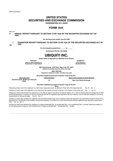 Thumbnail Ubiquiti 10-K Annual Report 2026