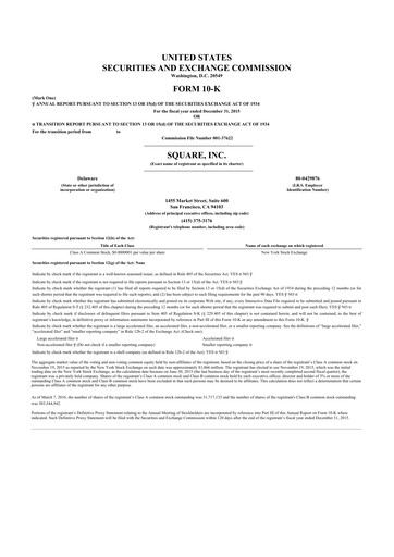 Miniature Block 10-K Rapport annuel 