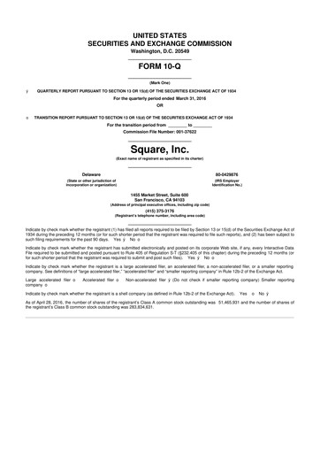 Miniature Block 10-Q Rapport trimestriel 2016 